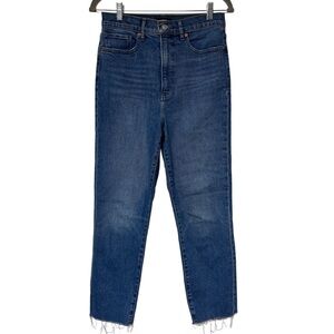 {Express} "Mom Jean Super High Rise" Tapered Straight Leg Stretch Denim Jeans